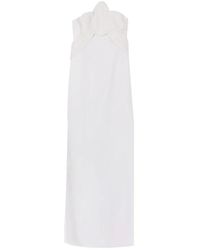 Genny - Kleedjes ,Wit ,Polyester Witte Orchidee Lange Jurk - Lyst