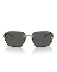 Prada - Sonnenbrille mit unregelmäßiger form und goldenen details - Lyst