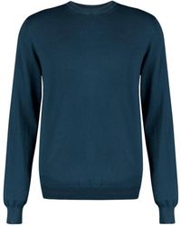 Boglioli - Klassieke Blauwe Katoenen Crew Neck Sweatshirt - Lyst