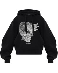 AllSaints - Hoodies & Sweatvesten ,Zwart ,Katoen Mysterie Dana Hoodie - Lyst