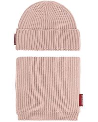 DSquared² - Accessoires ,Roze ,Wol Wol Set: Muts En Sjaal - Lyst