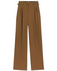 Ami Paris - Broeken ,Bruin ,Bruine Broek Met Riemlussen - Lyst