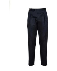 BRIGLIA - Pantalone in cotone blu picadilly con cintura - Lyst