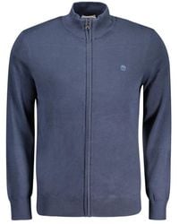 Timberland - Truien & Vesten ,Blauw ,Katoen Blauwe Lange Mouw Rits Vest Katoen - Lyst