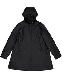 Rains - Jassen ,Zwart ,Polyester A-Line Jas W3 - Lyst