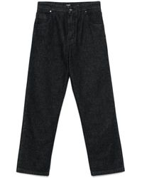 Fendi - Schwarze Klassische Hose Mit Logopatch - Lyst