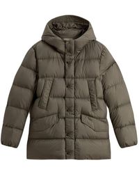 Woolrich - Jassen ,Groen ,Polyester Groene Parka Jas Voor Mannen - Lyst