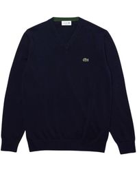 Lacoste - V-Neck Knitwear - Lyst