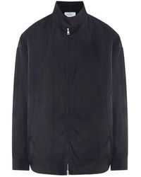 Prada - Schwarze Jacke Mit Reißverschluss Und Stehkragen - Lyst