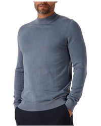 Saint Steve - Truien & Vesten ,Blauw ,Katoen Blauwe Gebreide Trui Ben - Lyst