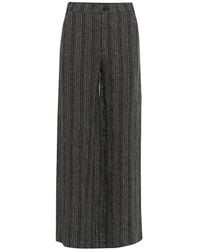 Inwear - Zwarte Streep Linnen Broek - Lyst