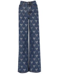 Self-Portrait - Blaue strass-jeans für frauen - Lyst