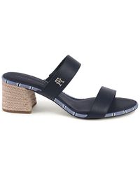 Tommy Hilfiger - Blaue Ledersandale Mit Detailreichem Design - Lyst