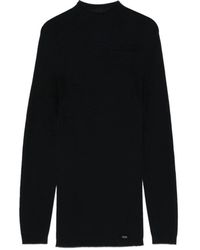 Emporio Armani - Schwarzer Seiden & Nylon Pullover - Lyst