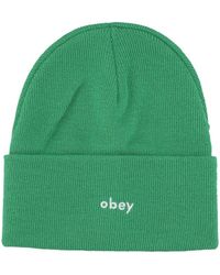 Obey - Grüne Gerippte Beanie Mütze - Lyst
