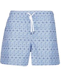 Fedeli - Badmode ,Blauw ,Polyester Bloemen Zwembroek Lichtgewicht Snel Drogend - Lyst