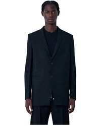 Rick Owens - Jassen ,Zwart ,Wol Wollen Blazer Met Inkeping - Lyst