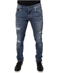 Dolce & Gabbana - Slim Fit Gescheurde Jeans - Lyst