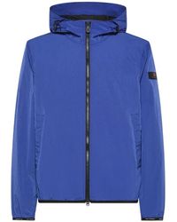 Peuterey - Jassen ,Blauw ,Nylon Blauwe Winddichte Jas Voor Mannen - Lyst