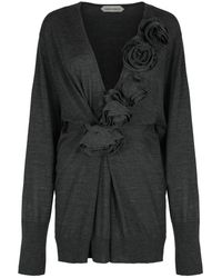 Alberta Ferretti - Bloemen Geborduurde Merinowollen Trui - Lyst