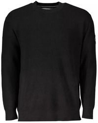 Calvin Klein - Schwarzer Baumwollpullover Mit Logo - Lyst