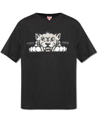 KENZO - T-Shirt Mit Bedrucktem Logo - Lyst