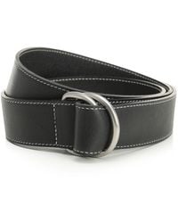 Ami Paris - Soepele Leren Riem Met Dubbele Gesp 35 Mm - Lyst
