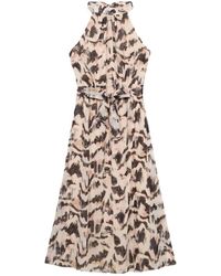 Oltre - Maxikleid mit marmoriertem muster - Lyst