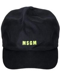 MSGM - Accessoires ,Zwart ,Katoen Baseballpet - Lyst