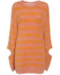 Stella McCartney - Smile Fuzzy Knit Trui Met Uitsnijding - Lyst