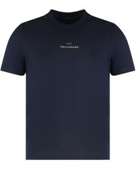 Paul & Shark - Tops ,Blauw ,Katoen Logo Katoenen Crew-Neck T-Shirt - Lyst