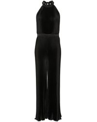 L'idée - Schwarzer plissé-halterneck-jumpsuit l'idée - Lyst