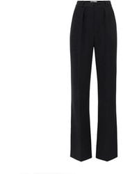 Elisabetta Franchi - Broek Van Lichtgewicht Crêpe Stof Met Smokingdetails - Lyst