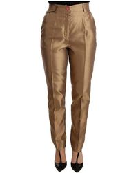 Dolce & Gabbana - Modische slim-fit goldene hose jeans - Lyst