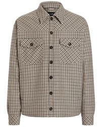 Dolce & Gabbana - Gewatteerde Houndstooth Wol Jas - Lyst