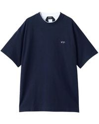 N°21 - Tops ,Blauw ,Katoen T-Shirt - Lyst
