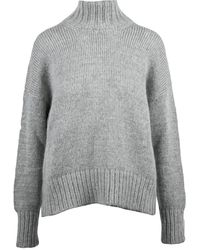 Alpha Studio - Truien & Vesten ,Grijs ,Wol Turtleneck Trui - Lyst