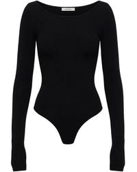 Entire studios - Tops ,Zwart ,Tweed Elastische Bodysuit - Lyst