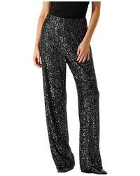 Notre-v - Broeken ,Zwart ,Pailletten Glitterende Pailletten Broek - Lyst