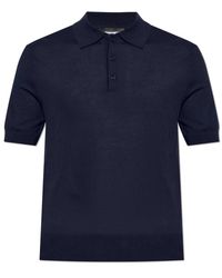 DSquared² - Truien & Vesten ,Blauw ,Wol Wool Polo Shirt With Embroidered Logo - Lyst