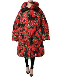 Dolce & Gabbana - Blumige Gepolsterte Jacke Mit Durchgehendem Reißverschluss - Lyst