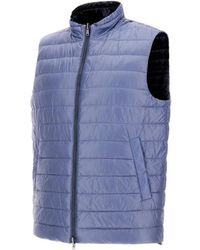 Herno - Jassen ,Blauw ,Nylon Omkeerbaar Nylon Vest Blauw - Lyst