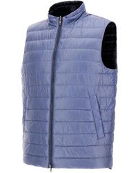 Herno - Jassen ,Blauw ,Nylon Omkeerbaar Nylon Vest Blauw - Lyst