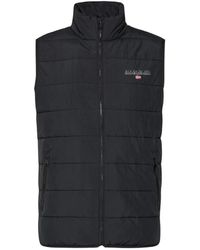 Napapijri - Jassen ,Blauw ,Polyester Eggen-V Mouwloze Jas - Lyst