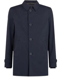 Herno - Jassen ,Blauw ,Polyester Weerbestendige Jas - Lyst