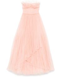 Costarellos - Rose mesh panel kleid - Lyst