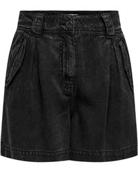 ONLY - Shorts negros de lyocell con bolsillos delanteros - Lyst