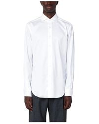 Xacus - Witte Katoenen Overhemd Klassieke Stijl - Lyst