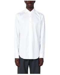 Xacus - Witte Katoenen Overhemd Klassieke Stijl - Lyst