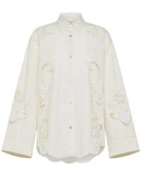 Forte Forte - Katoenen Overhemd Met "Mémoires D'Enfance" Borduursel - Lyst